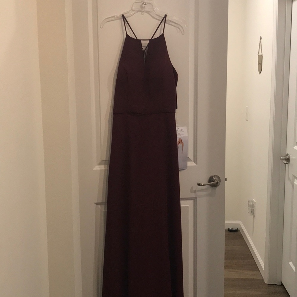 NWT Mori Lee Bridesmaid Dress 21563 in Bordeaux
